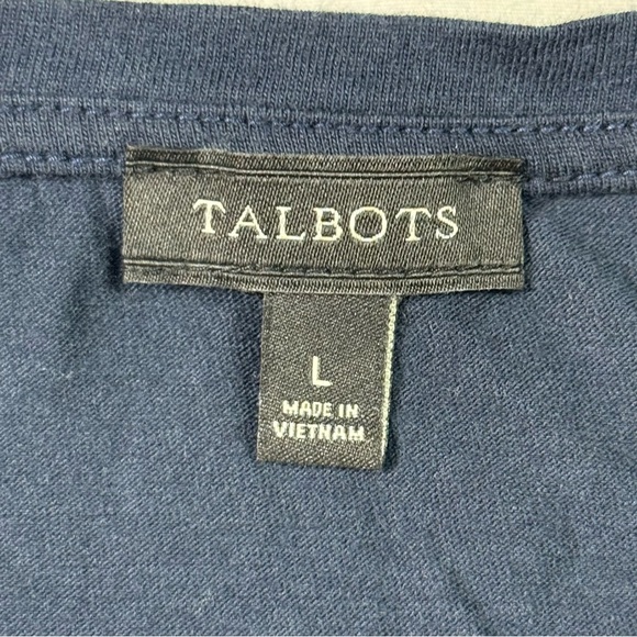 Talbots Blue Blouse with Cascading Dot Design Womens Size L - Picture 3 of 5